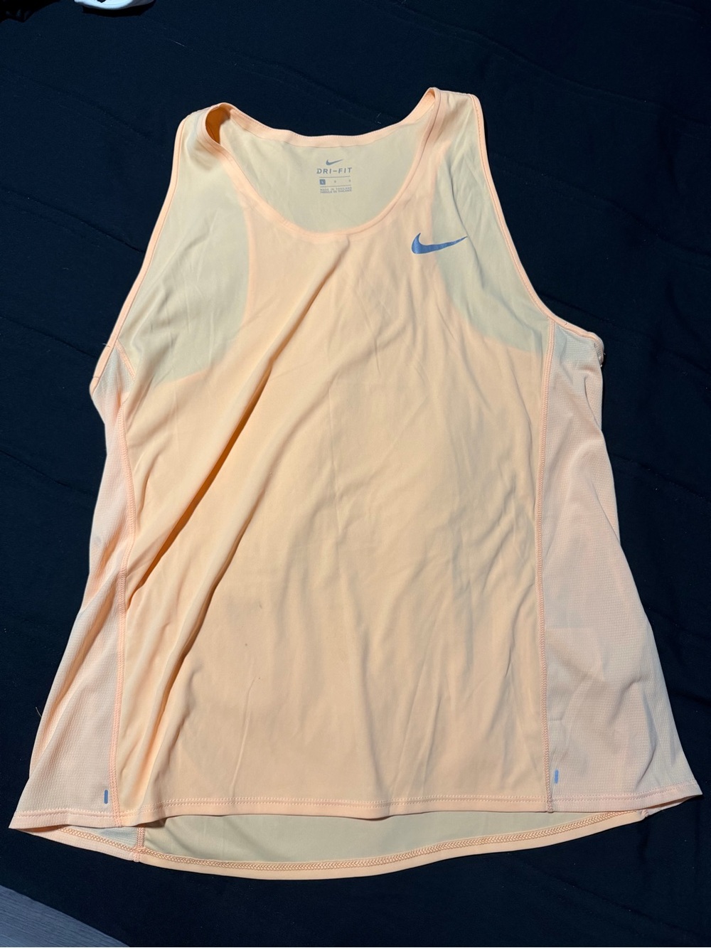 Nike Peach Athletic Tank with Blue Swoosh